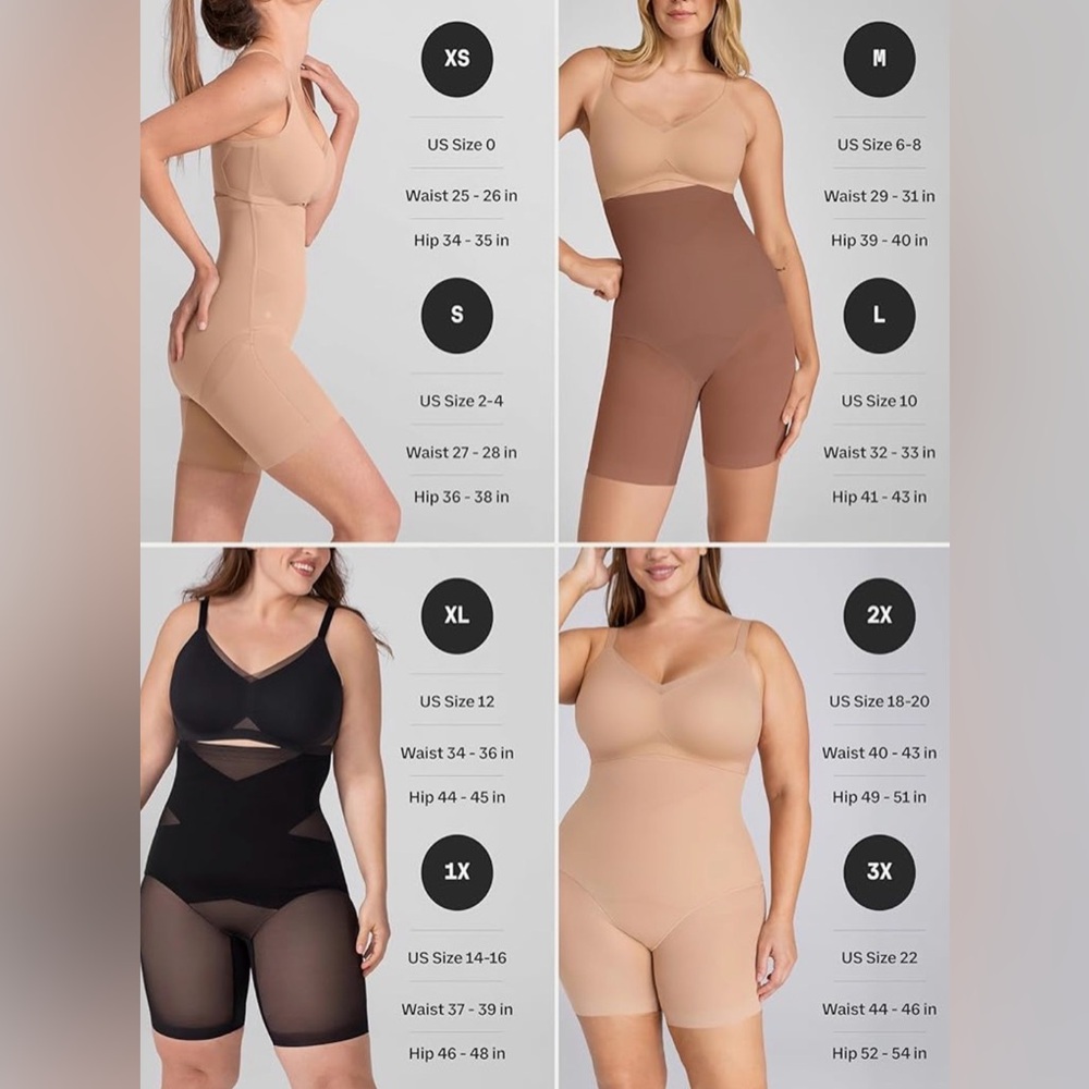 HONEYLOVE Black/Nude SuperPower Shorts Shapewear Plus Size 1X NWT $89 - Picture 4 of 9